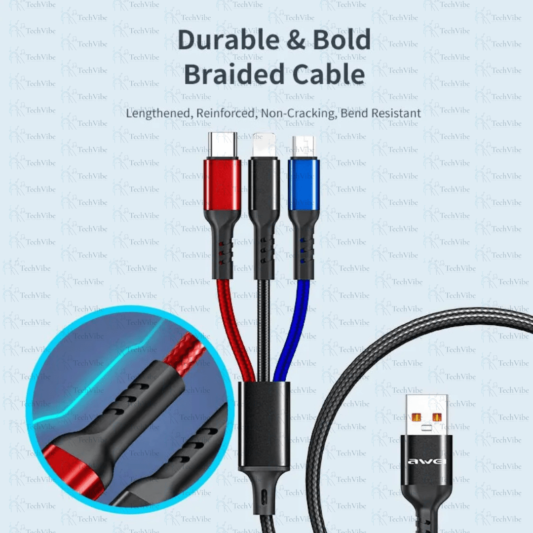 Awei 3 In 1 Multi Charging Cable - TechVibe
