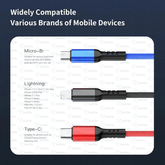 Awei 3 In 1 Multi Charging Cable - TechVibe
