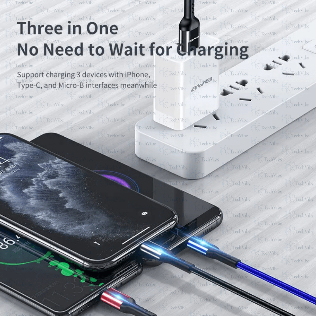 Awei 3 In 1 Multi Charging Cable - TechVibe