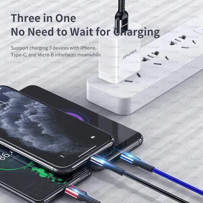 Awei 3 In 1 Multi Charging Cable - TechVibe