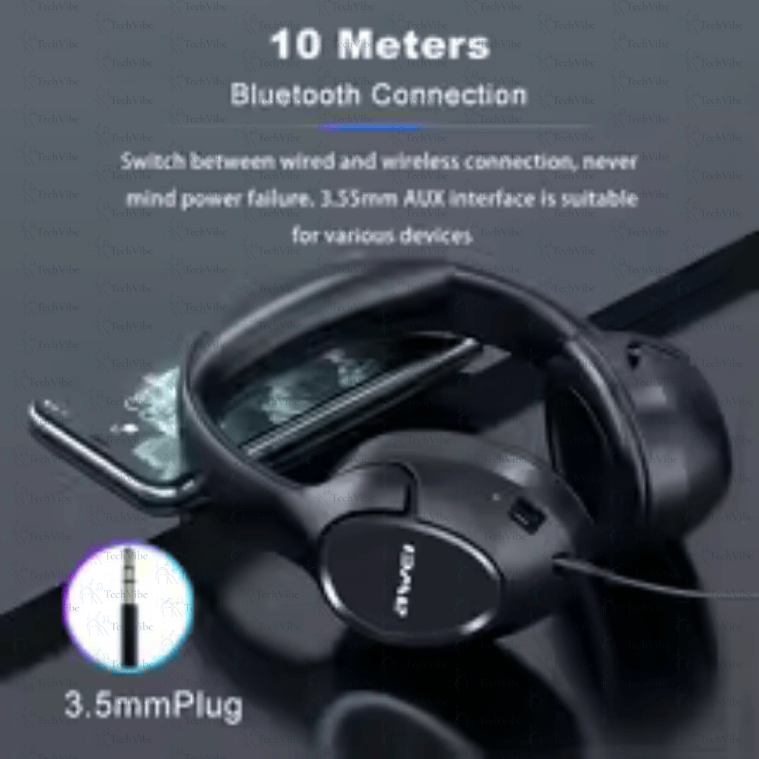 Awei A770Bl Wireless Stereo Headphone (Bluetooth 5.0 + Aux Connection) - TechVibe