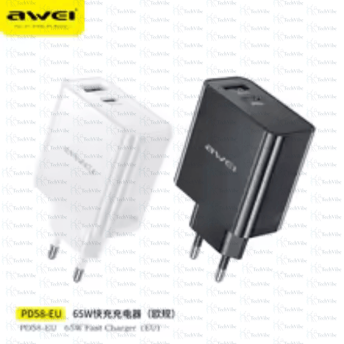 Awei Gan 65W Fast Charge Foldable Power Adapter - TechVibe