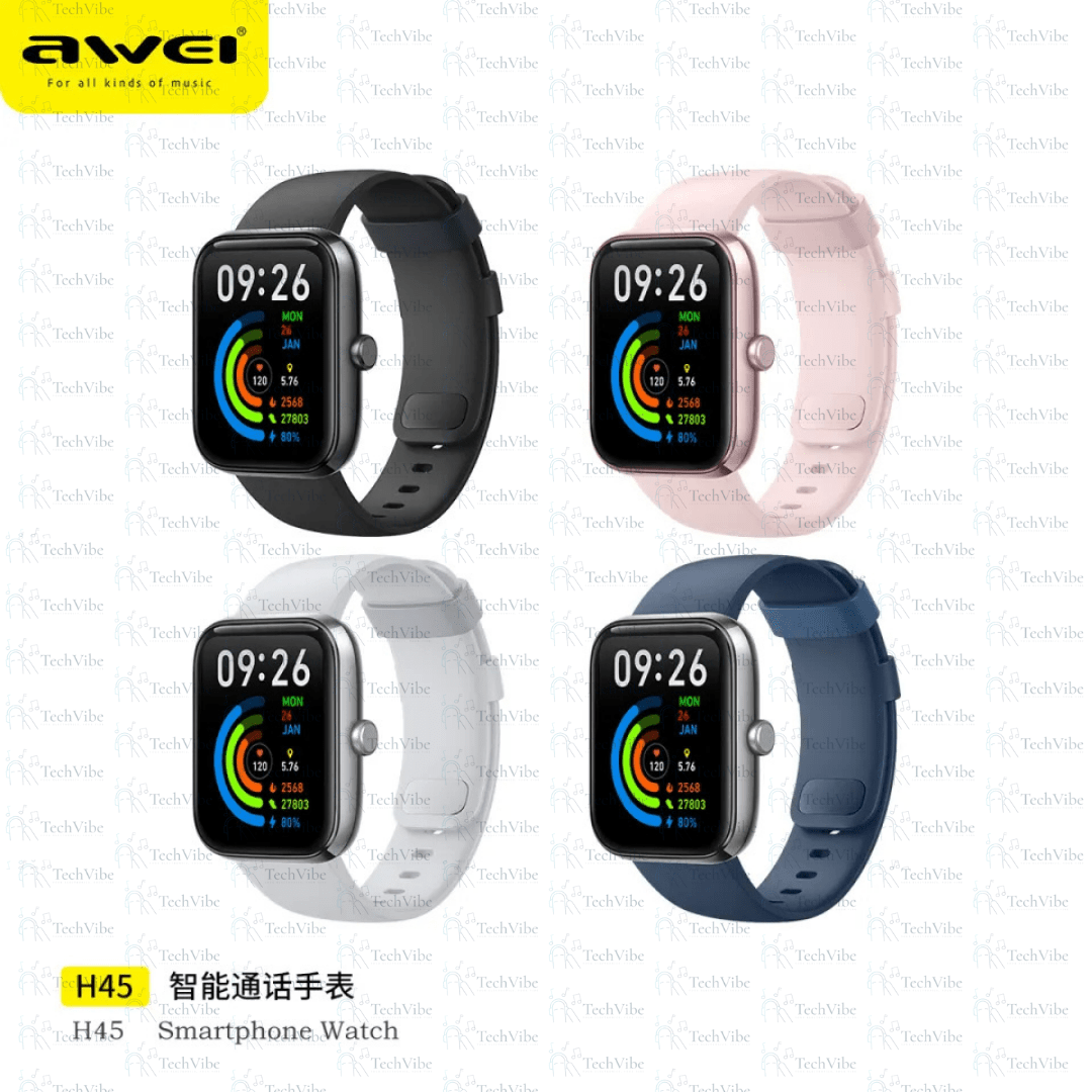 Awei H45 Multi - Sport Modes Smart Watch Waterproof Rate Supported Alexa Smartwatchs (Unisex) - TechVibe