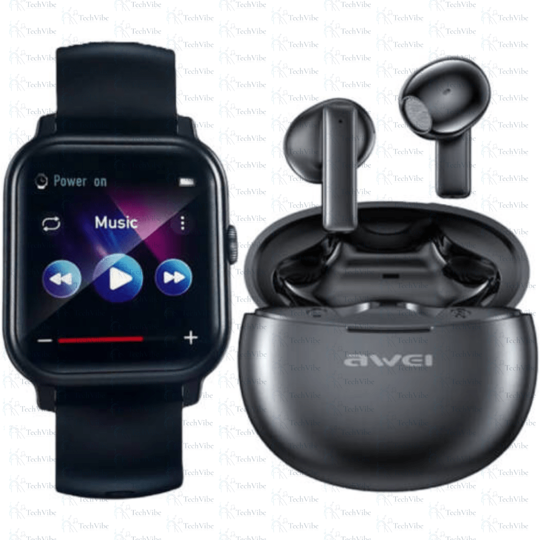 Awei He - 1 Combo H41 Smart Watch + T87 Tws Bluetooth Earphones Touch Control - Waterproof - TechVibe