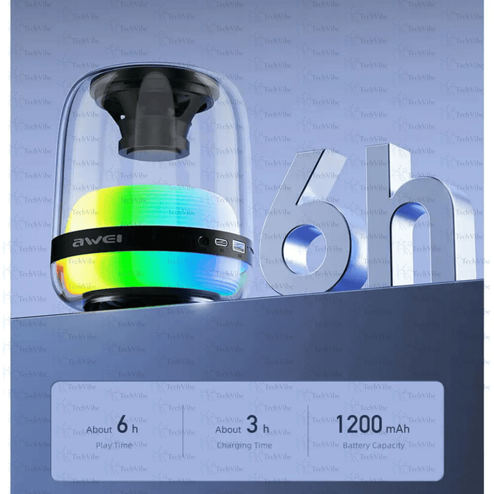 Awei Portable Bluetooth Speaker With Rgb Lights, Ipx4 Waterproofing, And 8W Sound - TechVibe