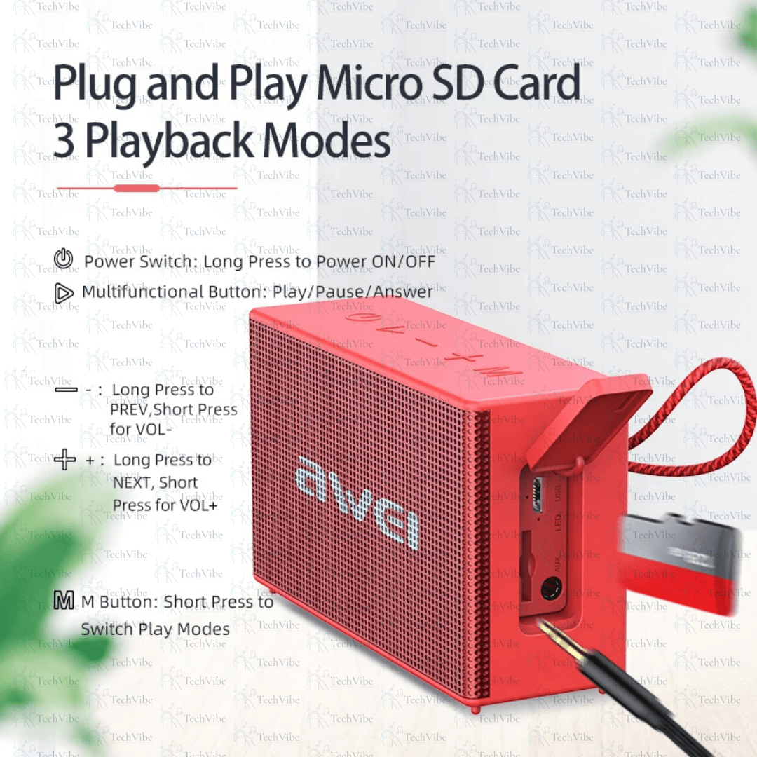 Awei Portable Bluetooth Speaker With Tws Pairing and Waterproof Protection - TechVibe