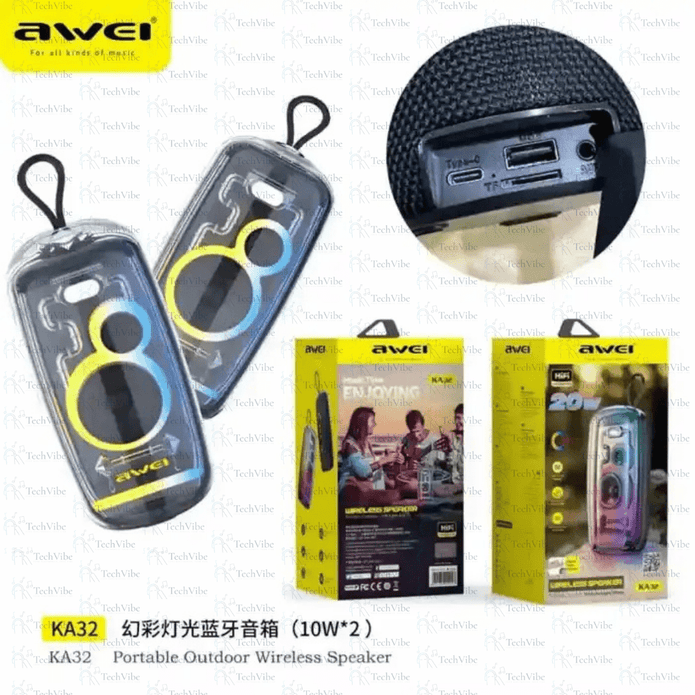 Awei Portable Outdoor Wireless Speaker - TechVibe