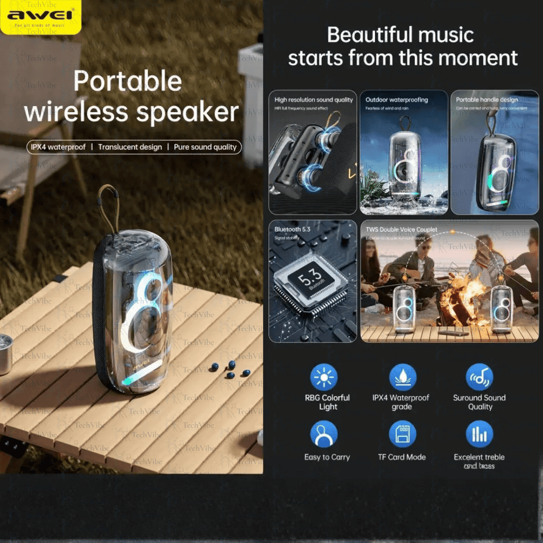 Awei Portable Outdoor Wireless Speaker - TechVibe