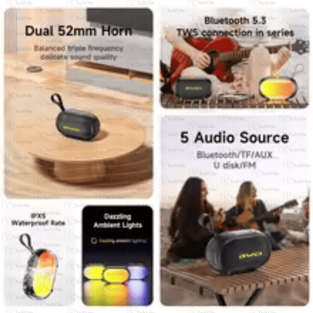 Awei Portable Speaker Colorful Light - TechVibe