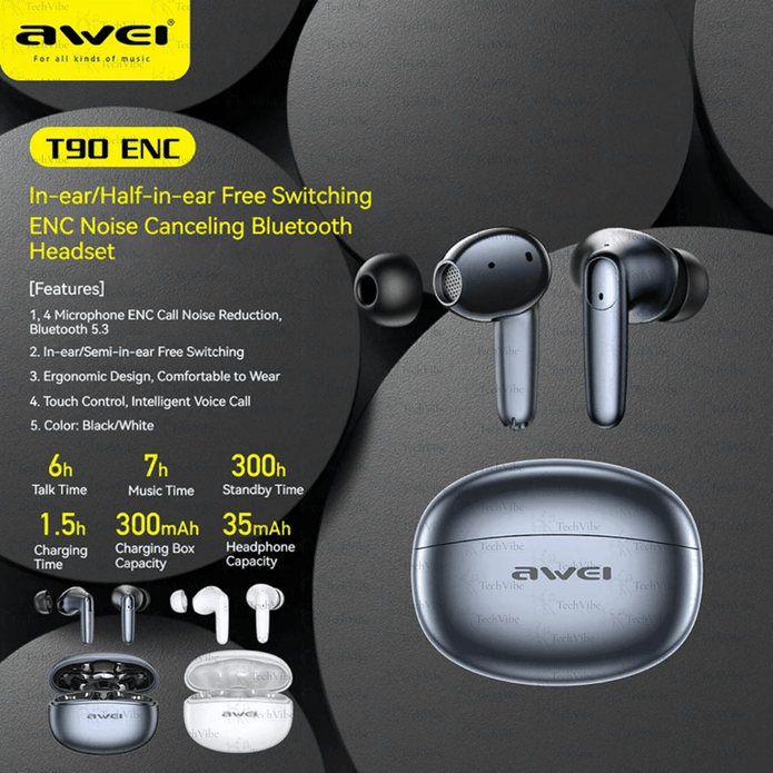 Awei Semi In - Ear Wireless Earbuds - TechVibe