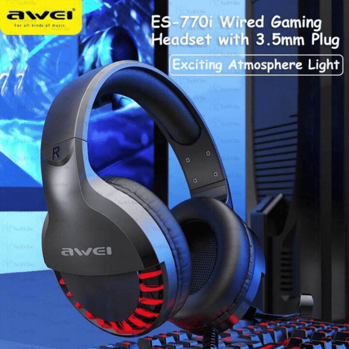 Awei Wired Professional Led Light Game Headphone With Microphone - TechVibe