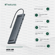 Green Lion 12 - In - 1 4K Hdmi Ethernet Usb - C Hub - Gray - TechVibe