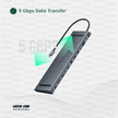 Green Lion 12 - In - 1 4K Hdmi Ethernet Usb - C Hub - Gray - TechVibe