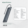 Green Lion 12 - In - 1 4K Hdmi Ethernet Usb - C Hub - Gray - TechVibe