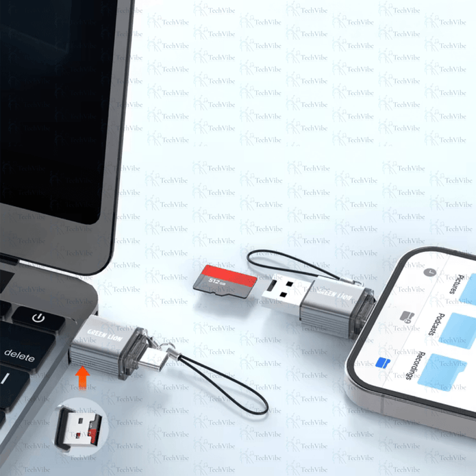 Green Lion 2 - in - 1 Card Reader with Supports Micro SD Cards - TechVibe