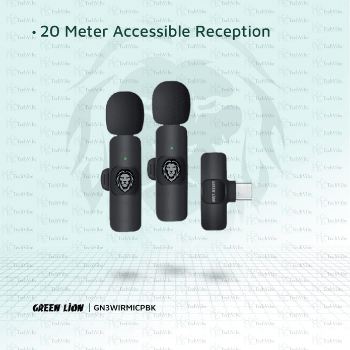 Green Lion 3 In 1 Wireless Microphone - Black - TechVibe