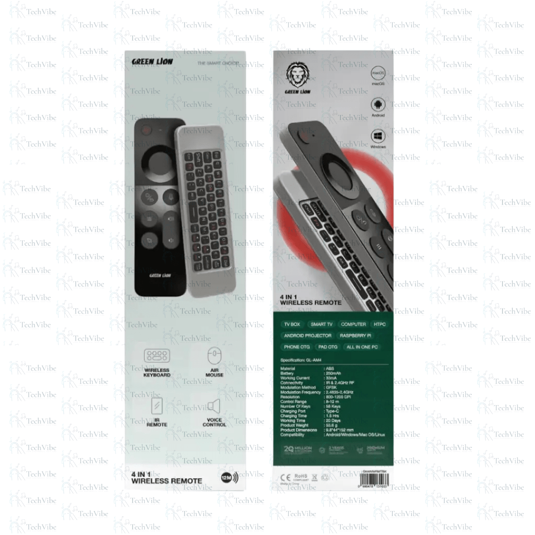 Green Lion 4 in 1 Wireless Remote With Keyboard - TechVibe