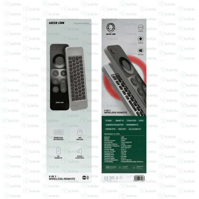 Green Lion 4 in 1 Wireless Remote With Keyboard - TechVibe