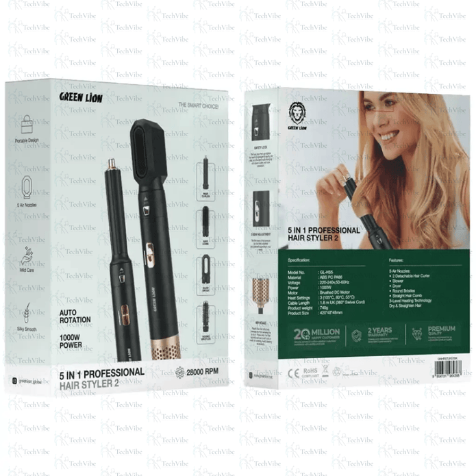 Green Lion 5 in 1 Professional Hair Styler 2 - TechVibe