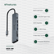 Green Lion 7 - In - 1 Usb - C Hub - Gray - TechVibe