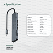 Green Lion 7 - In - 1 Usb - C Hub - Gray - TechVibe