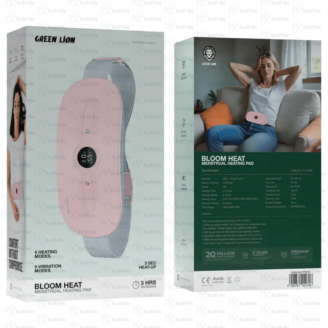Green Lion Bloom Heat Menstrual Heating Pad - Pink - TechVibe