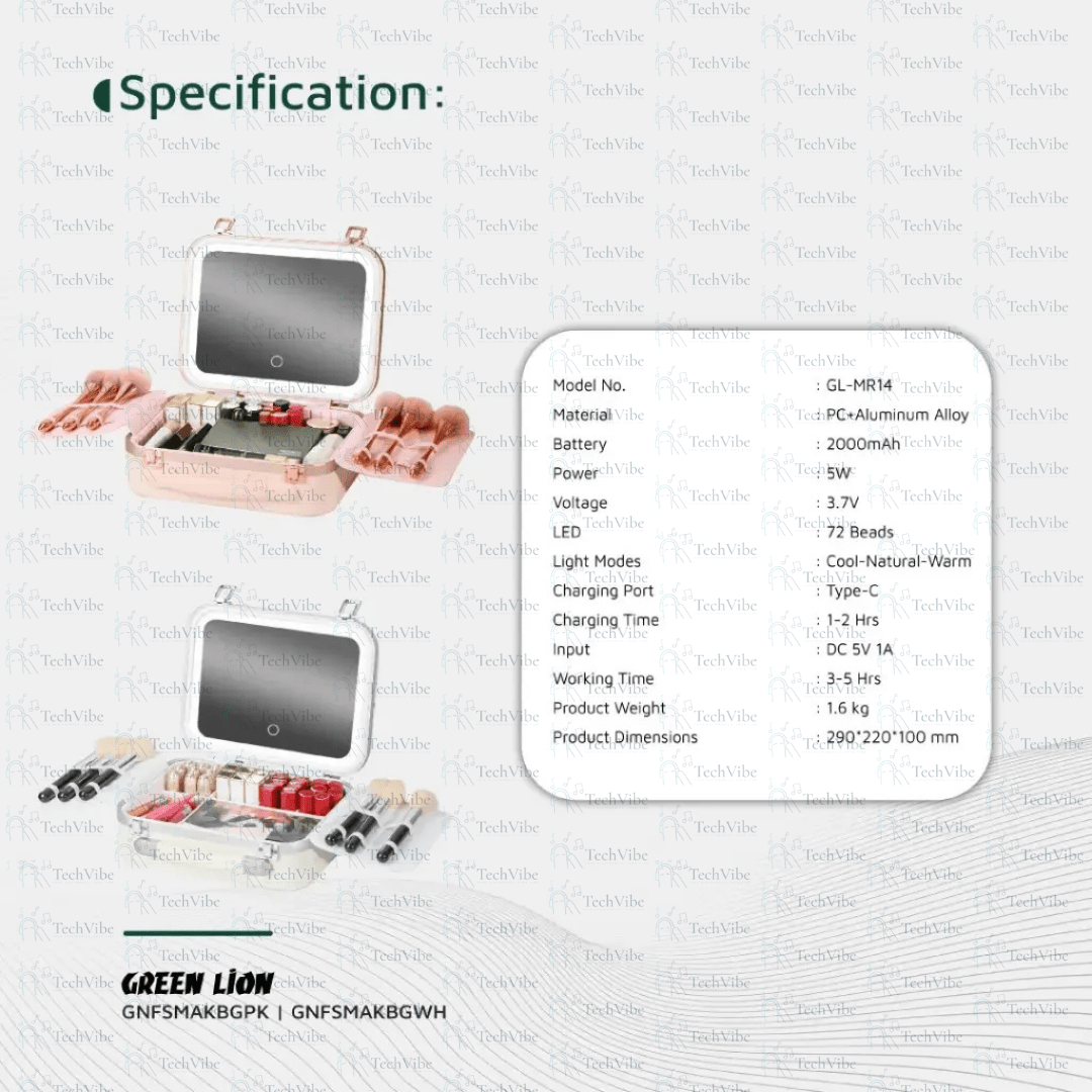 Green Lion Fest Makeup Bag - TechVibe