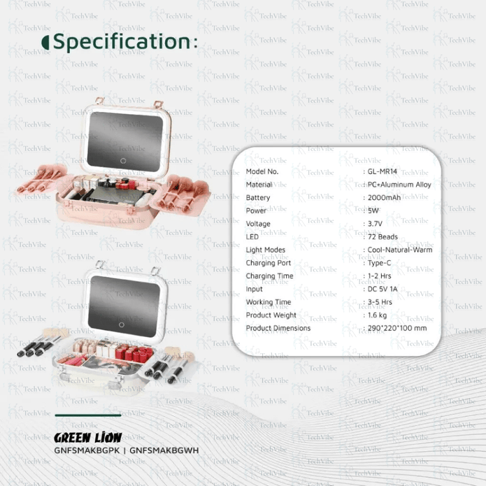 Green Lion Fest Makeup Bag - TechVibe