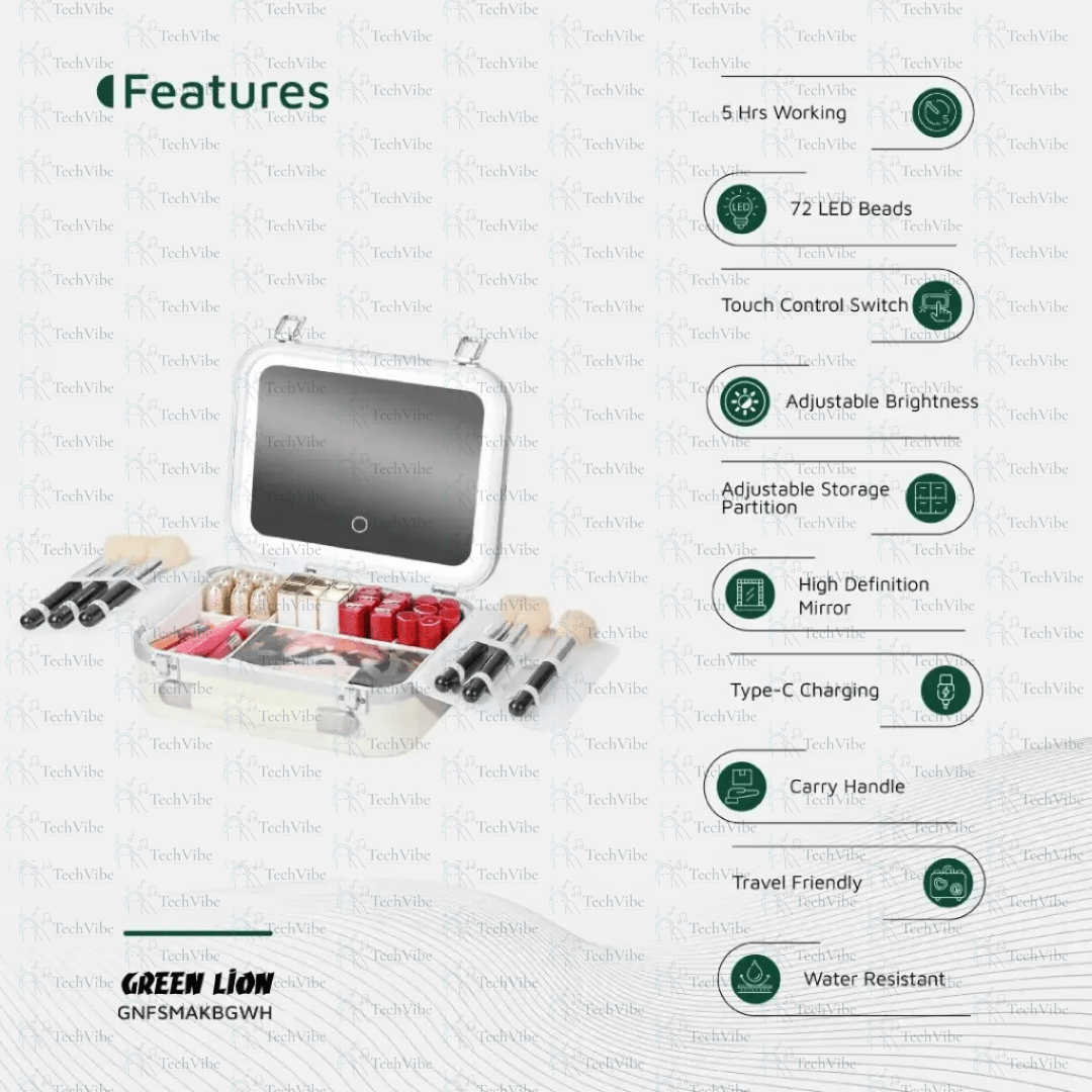 Green Lion Fest Makeup Bag - TechVibe