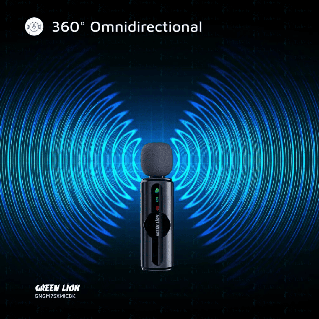 Green Lion Gm - 75X Microphone 3 - Level Noise Cancellation - Black - TechVibe