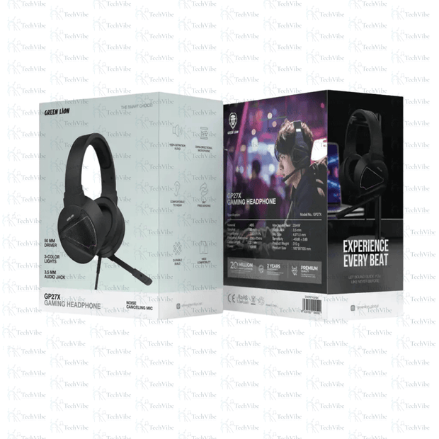 Green Lion Gp27X Gaming Headphone - Black - TechVibe