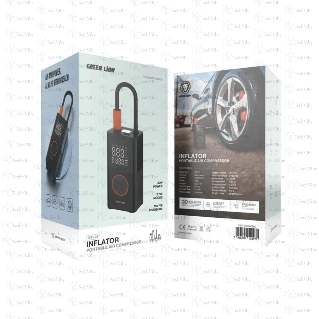 Green Lion GTI - 01 Inflator Portable Air Compressor - TechVibe