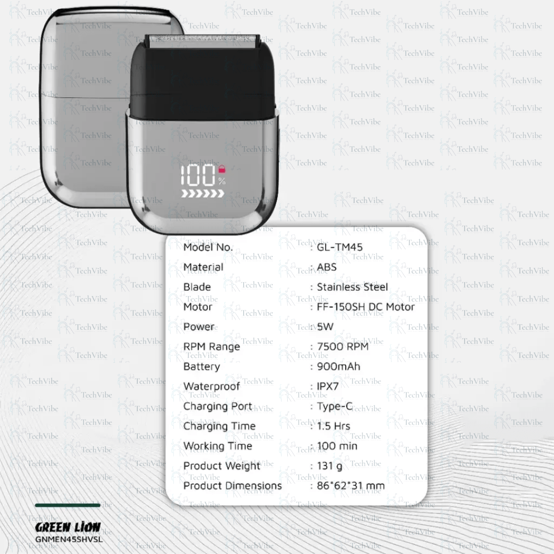 Green Lion Men's Shaver X Wet and Dry Use - TechVibe