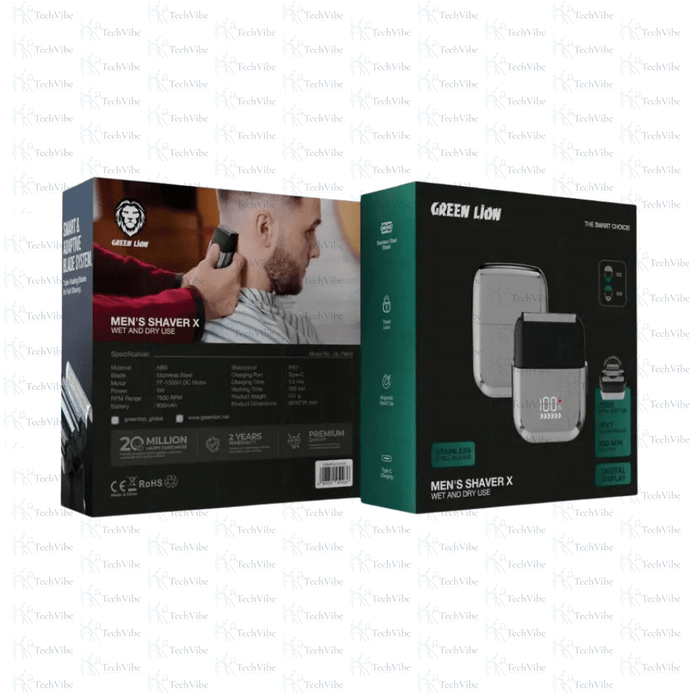 Green Lion Men's Shaver X Wet and Dry Use - TechVibe