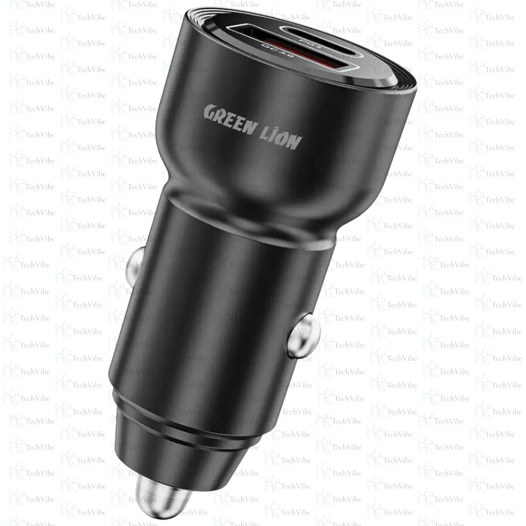 Green Lion Roadvolt Car Charger Pd+Qc 60W - Black - TechVibe