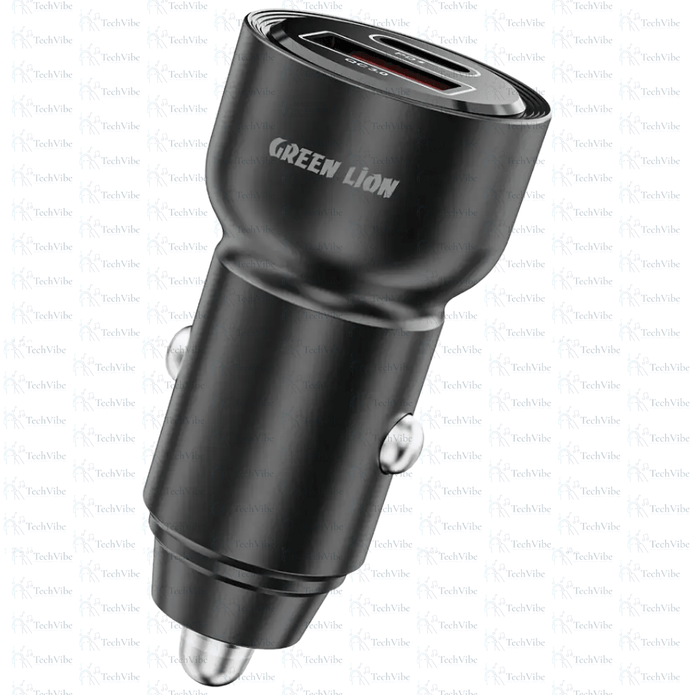 Green Lion Roadvolt Car Charger Pd+Qc 60W - Black - TechVibe