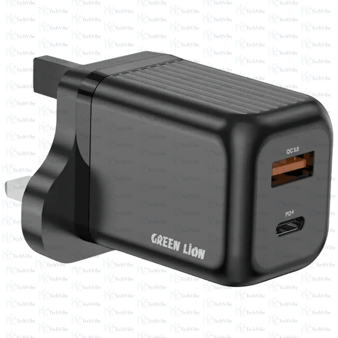 Green Lion Ultra Compact Gan Wall Charger 45W - Black - TechVibe