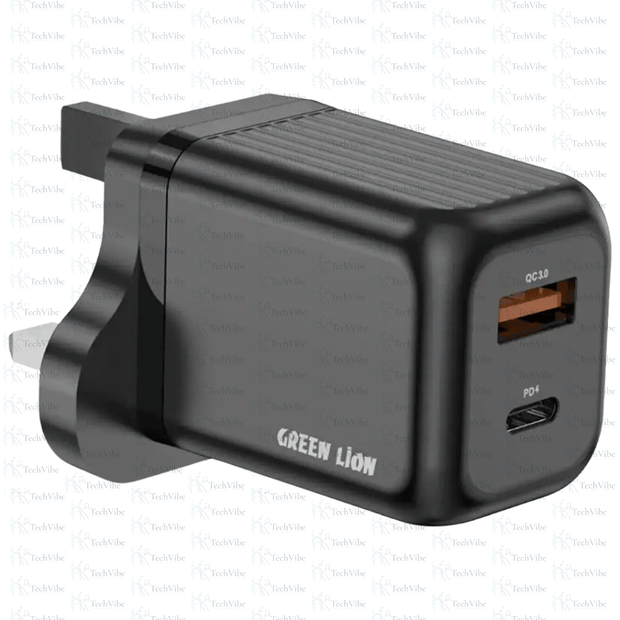 Green Lion Ultra Compact Gan Wall Charger 45W - Black - TechVibe