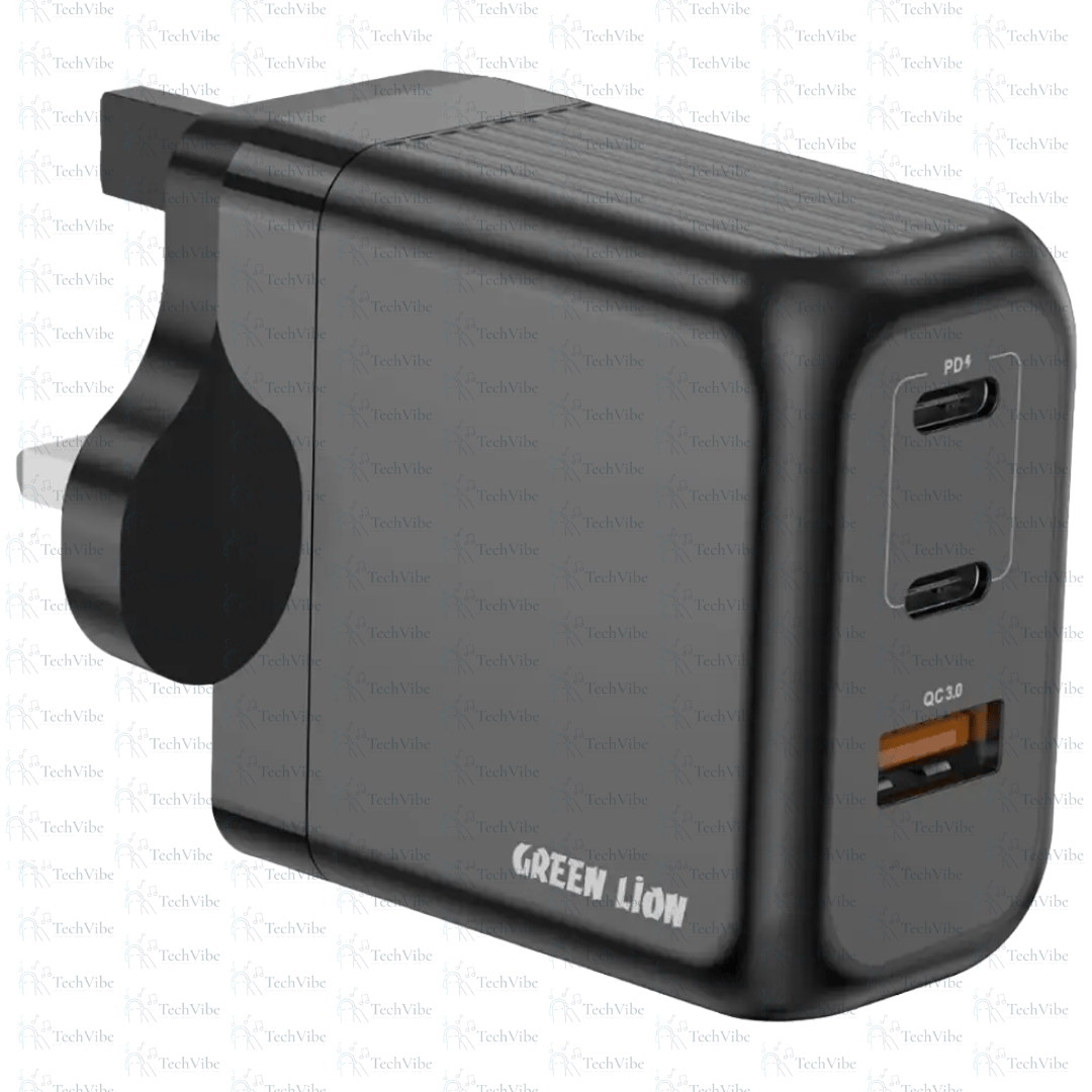 Green Lion Ultra Compact Gan Wall Charger 65W - Black - TechVibe