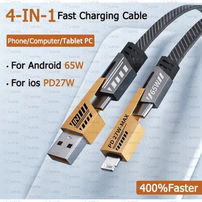 Jeqang 4In1 Fast Charging Data Cable - TechVibe