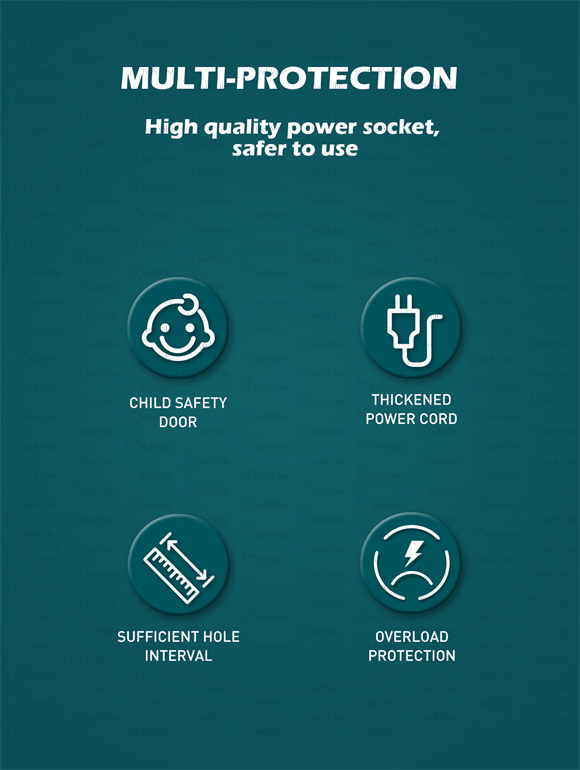 LDNIO 3 Ac Outlets 4 Usb Power Strip Sc3416 - TechVibe