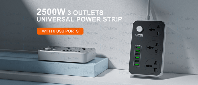 LDNIO 3 Ac Outlets Universal Power Strip Sc3604 - TechVibe