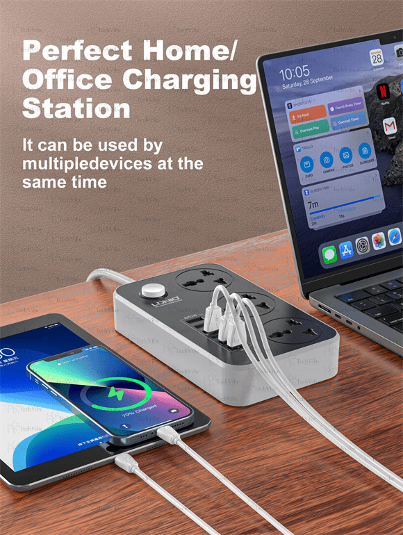 LDNIO 3 Ac Outlets Universal Power Strip Sc3604 - TechVibe