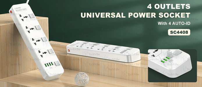 LDNIO 4 Ac Outlets Universal Power Strip Sc4408 - TechVibe