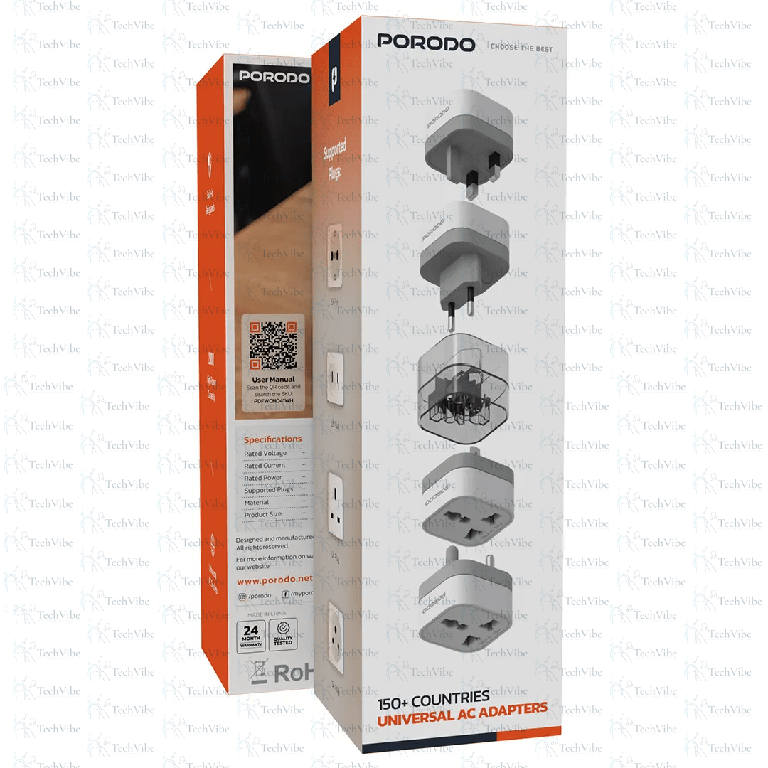 Porodo 150+ Countries Universal AC Adapters - TechVibe