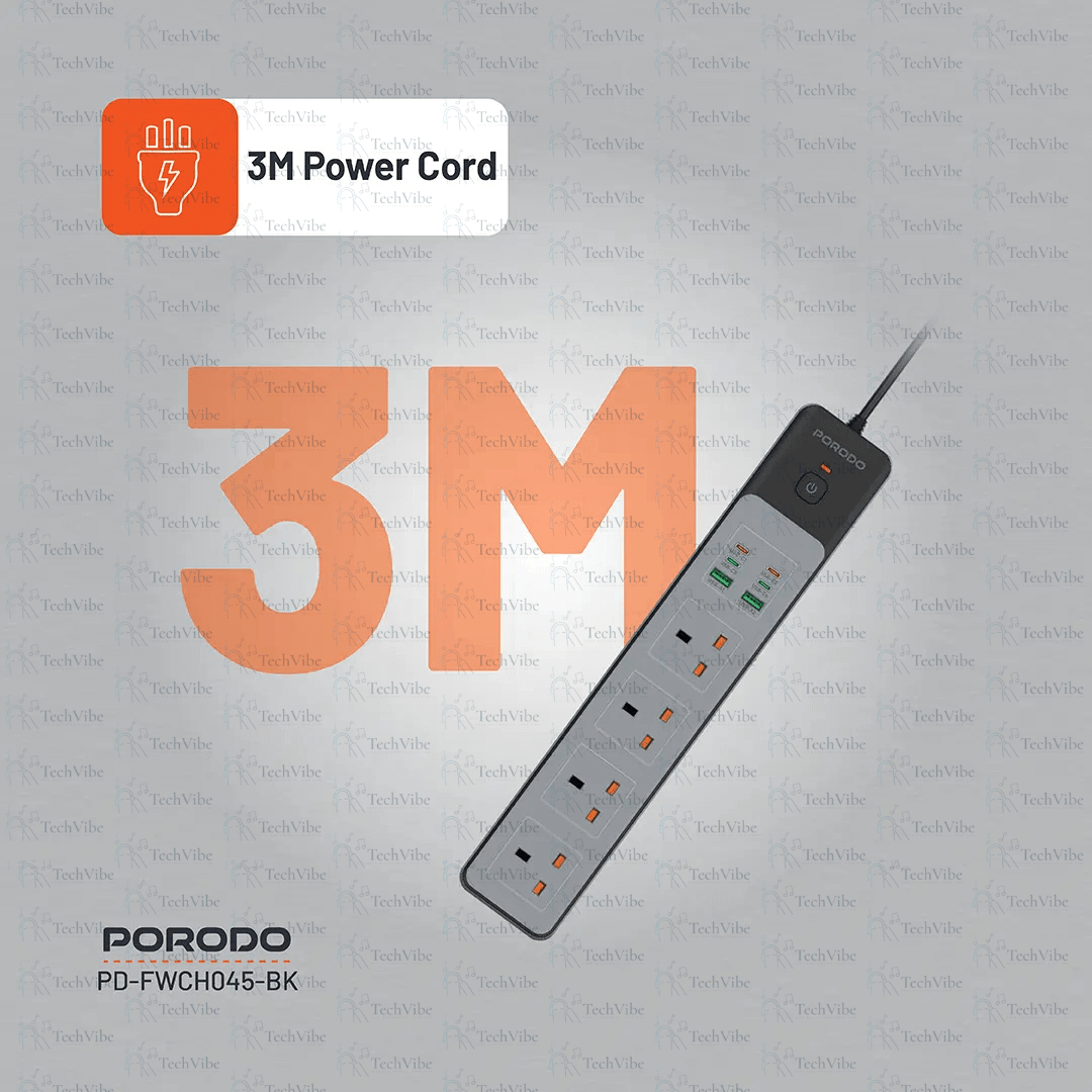 Porodo 4AC 65W 3000W Power Strip - TechVibe