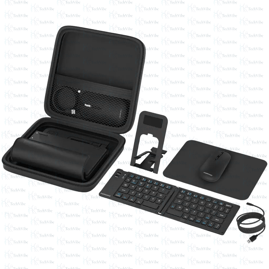 Porodo 6 - In - 1 Keyboard & Mouse Set - Black - TechVibe