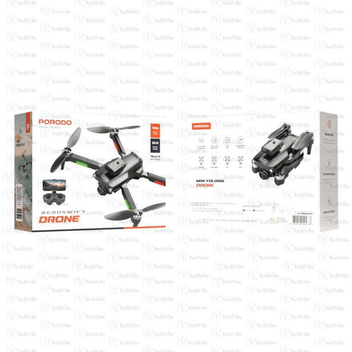 Porodo Aeroswift Drone - Black - TechVibe