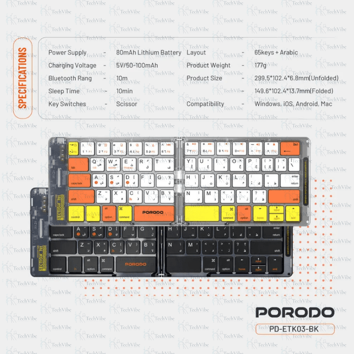 Porodo Crystal Shell Wireless Keyboard - TechVibe