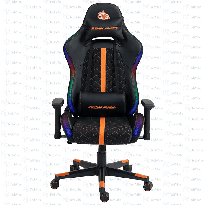 Porodo Gaming Ergonomic RGB Gaming Chair - Black/Orange - TechVibe